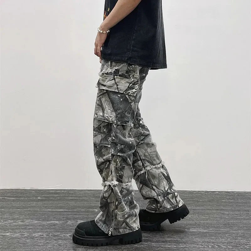 Baggy Camo Cargo Jeans — dettaglio della stampa