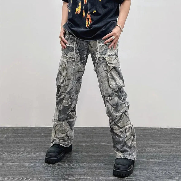 Baggy Camo Cargo Jeans — vista frontale