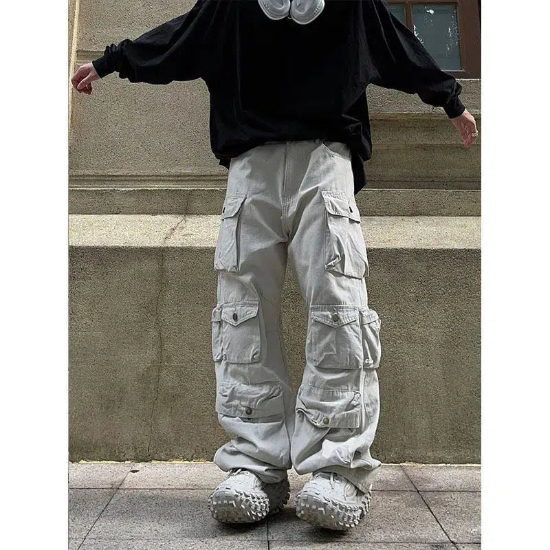 Baggy Cargo Pocket Trousers — dettaglio della stampa