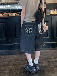 Baggy Denim Shorts Jorts — vista frontale