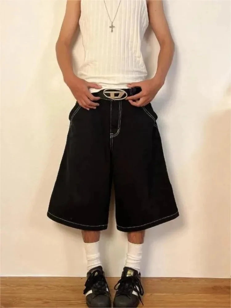 Baggy Graffiti Jean Shorts Jorts — vista posteriore