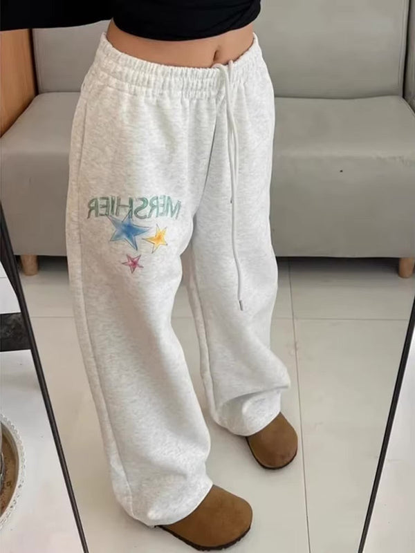 Y2K Baggy Grey Low Rise Sweatpants Jogger Trousers