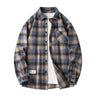 Y2K Baggy Plaid Long Sleeve Button Up Flannel Shirt