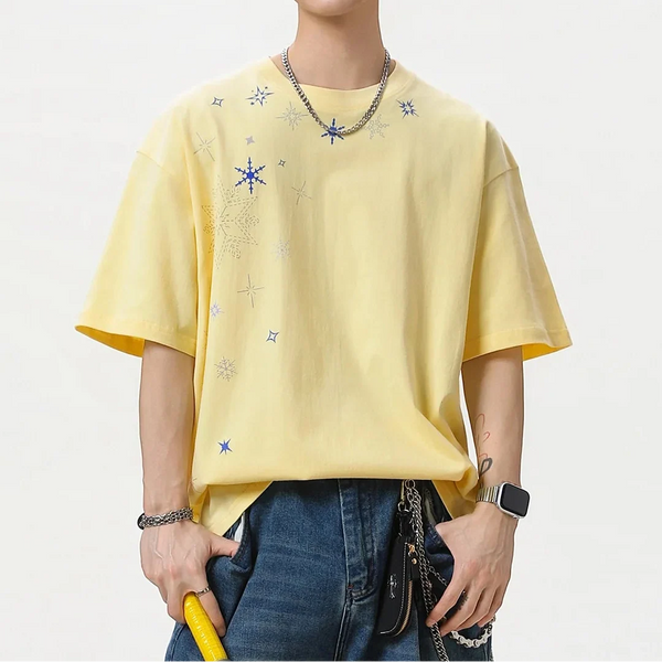 Y2K Baggy Snowflake Rhinestone T Shirt