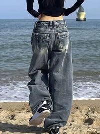 Baggy Vintage Washed Jeans — vista posteriore