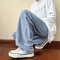 Baggy Washed Straight Leg Jeans — vista frontale