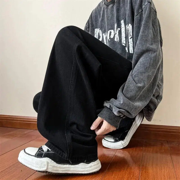 Y2K Baggy Washed Straight Leg Jeans
