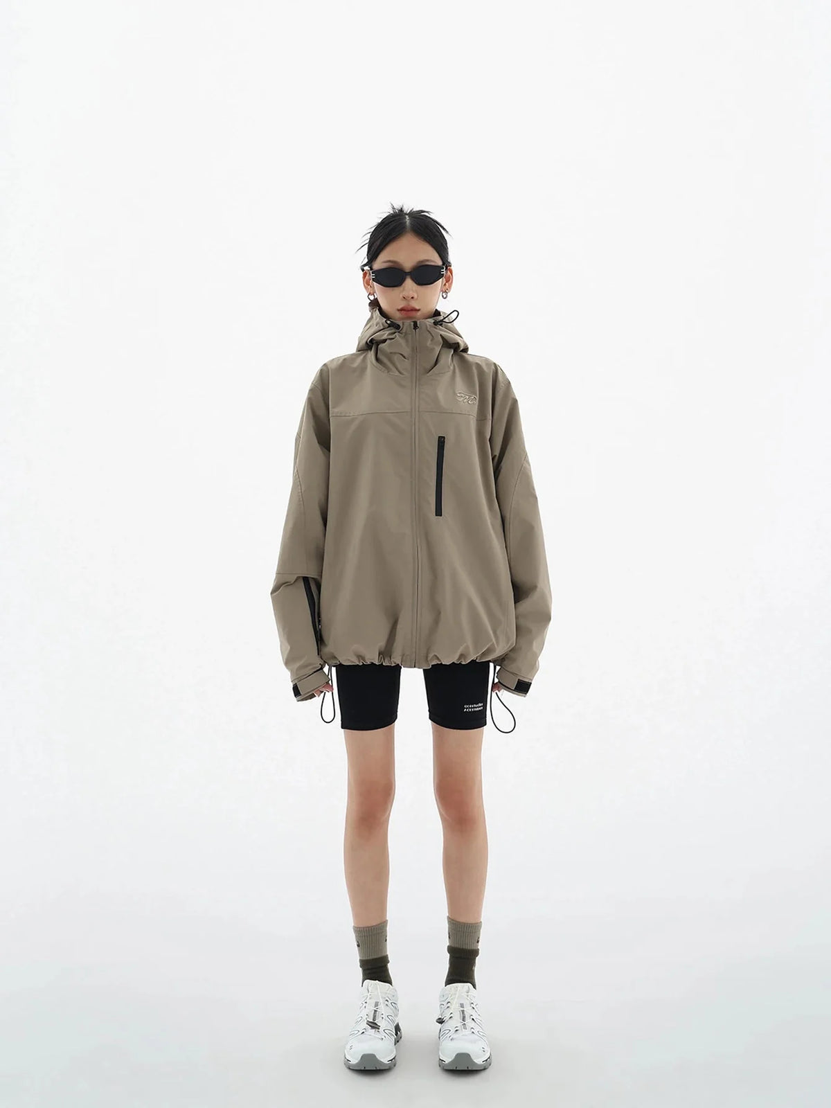 Baggy Waterproof Rain Jacket Coat — vista laterale