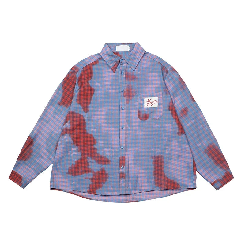 Baggy Work Wear Plaid Jacket — vista frontale