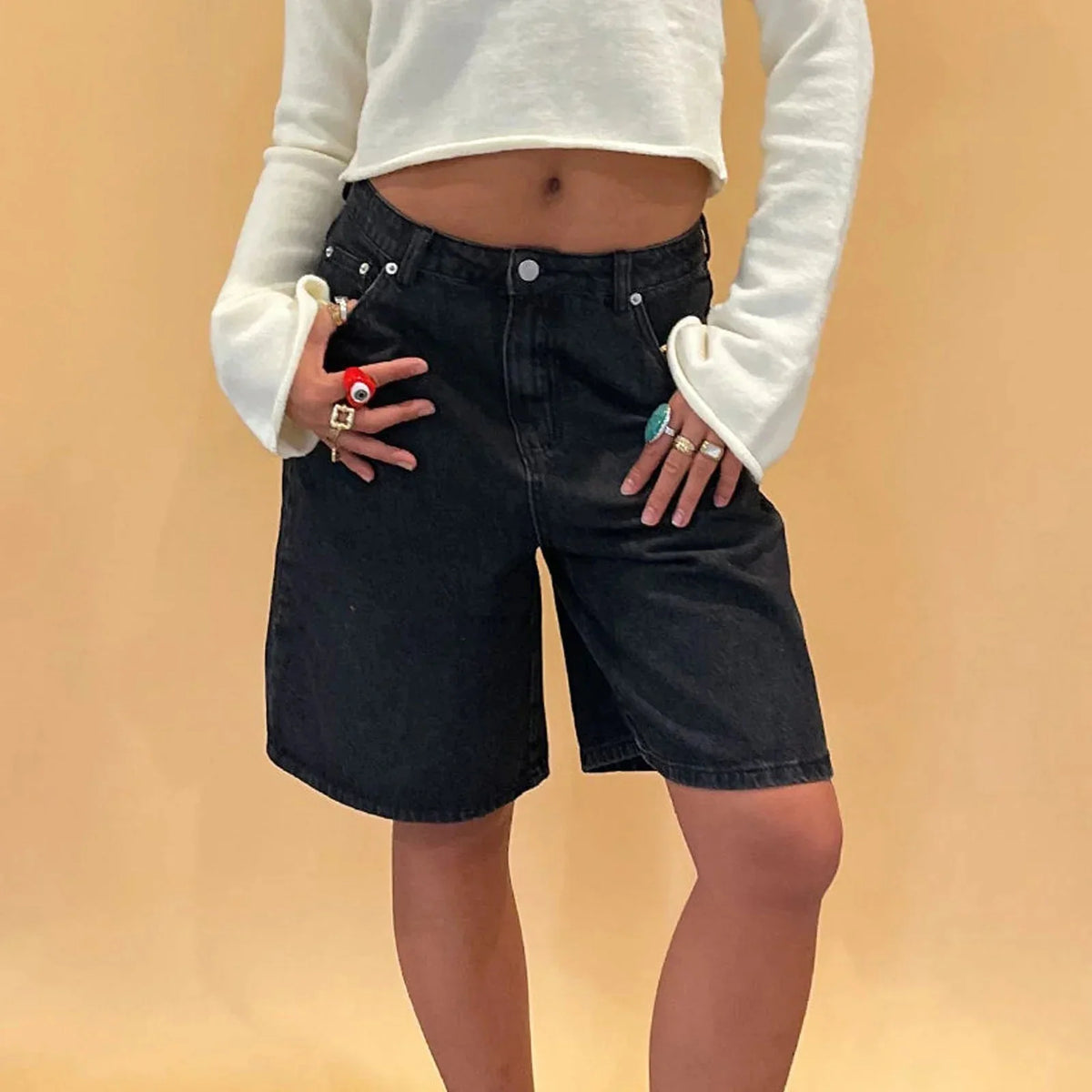 Basic Denim Jean Shorts Jorts — in alternativa