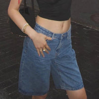 Basic Denim Jean Shorts Jorts — vista laterale