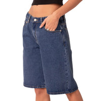 Basic Denim Jean Shorts Jorts — vista posteriore