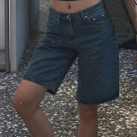 Basic Denim Jean Shorts Jorts — dettaglio della stampa