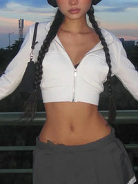 Basic Zip Up Cropped Hoodie — dettaglio