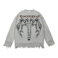 Bat Skeleton Graphic Knitted Sweater — vista frontale