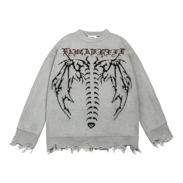 Bat Skeleton Graphic Knitted Sweater — vista frontale