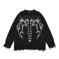 Bat Skeleton Graphic Knitted Sweater — vista posteriore