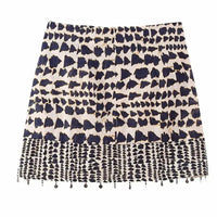 Beaded Spotted Print Mini Skirt — vista posteriore