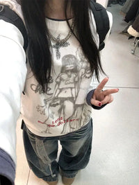 Besties Punk Graphic Long Sleeve Top T Shirt — in alternativa