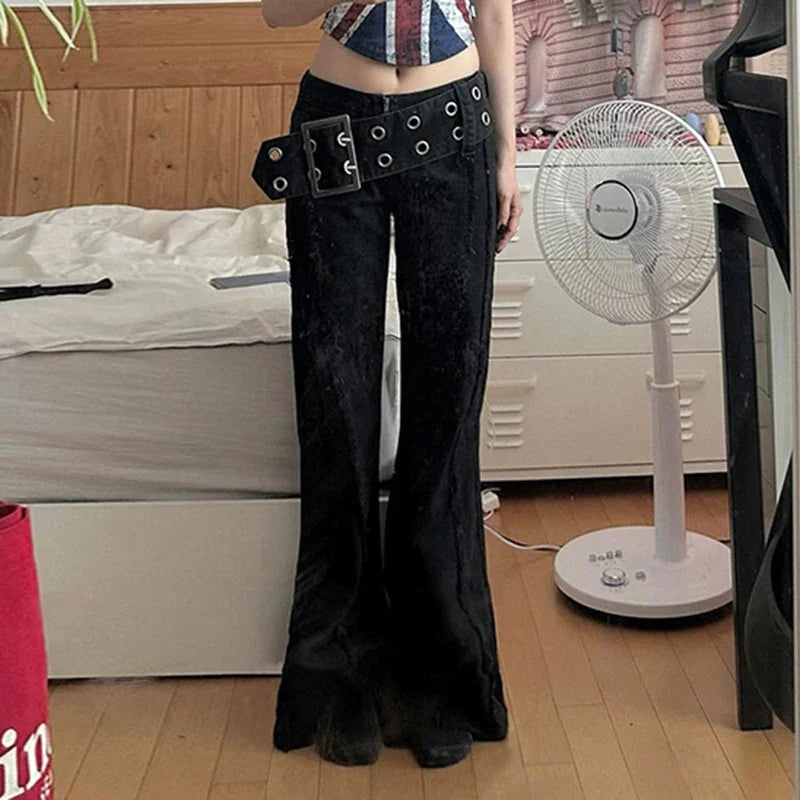 Big Belt Gothic Flare Jeans — vista posteriore