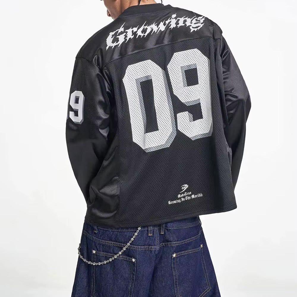 Black And White Long Sleeve Jersey — dettaglio del tessuto