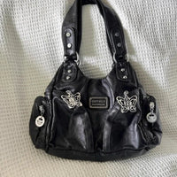 Black Butterfly Leather Handbag — dettaglio
