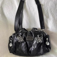 Black Butterfly Leather Handbag — dettaglio della stampa