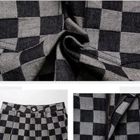 Black & Grey Plaid Checkerboard Mini Skirt — dettaglio della stampa