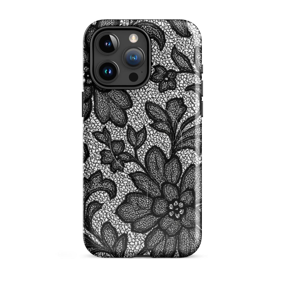 Black Lace Lingerie MagSafe Case — dettaglio del tessuto