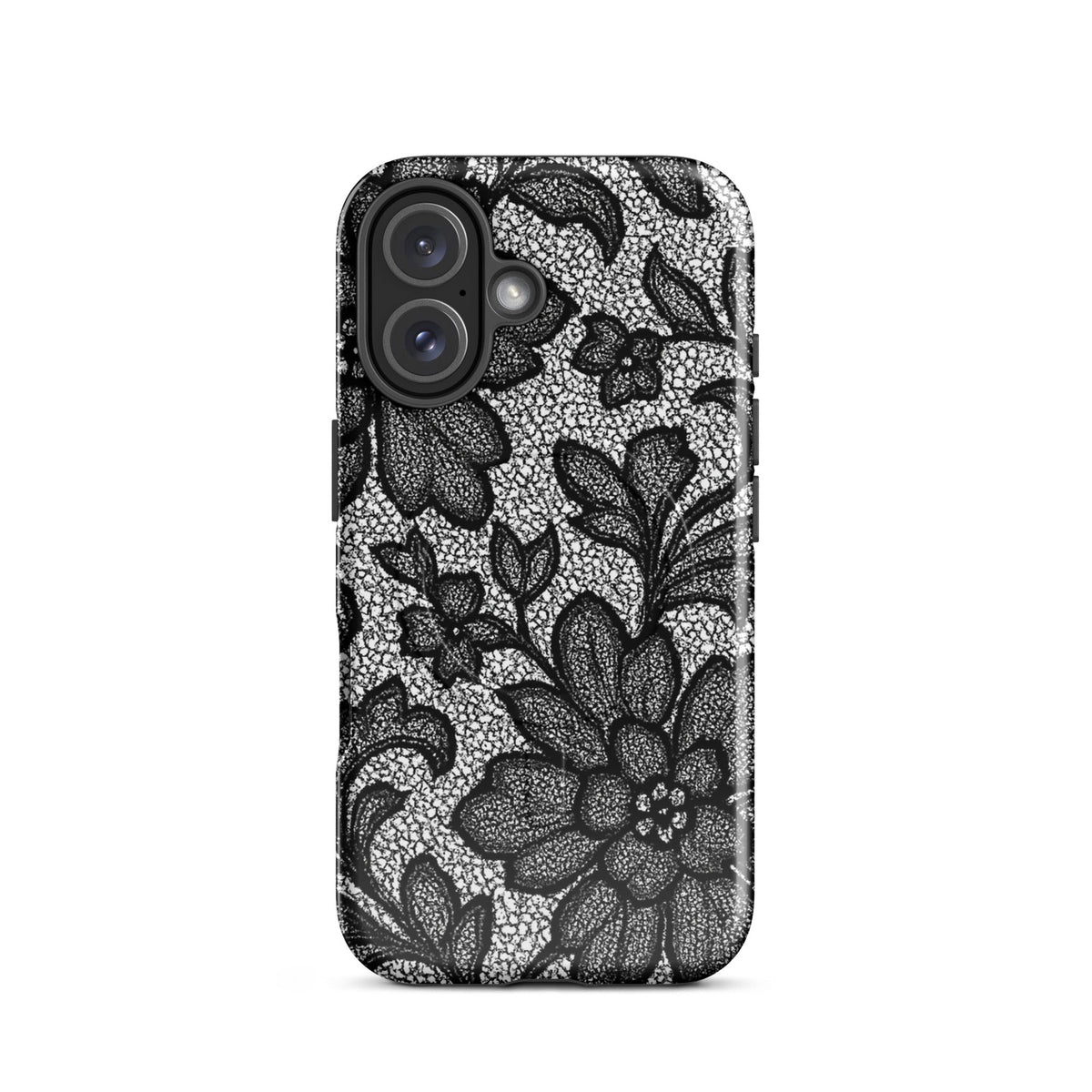 Black Lace Lingerie MagSafe Case — vista frontale
