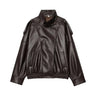 Y2K Black Snap Button Faux Leather Jacket