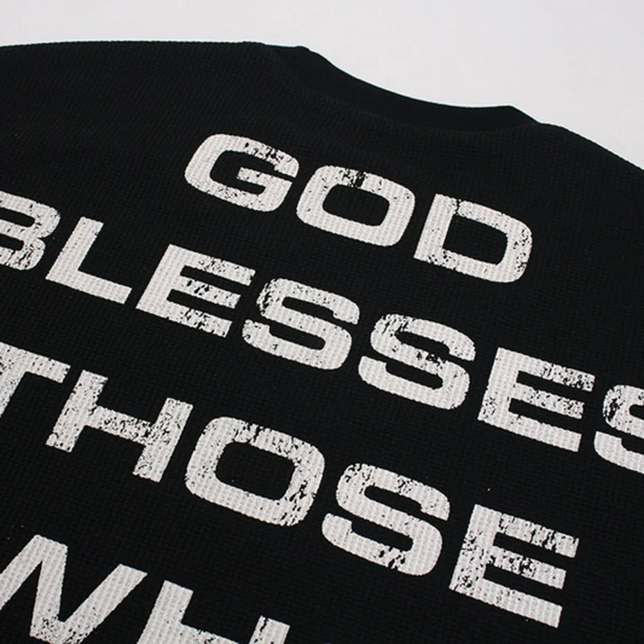"Bless You" Graphic Long Sleeve Top — vista laterale
