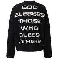"Bless You" Graphic Long Sleeve Top — vista posteriore