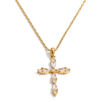 Bling Cross Pendant Necklace — vista frontale