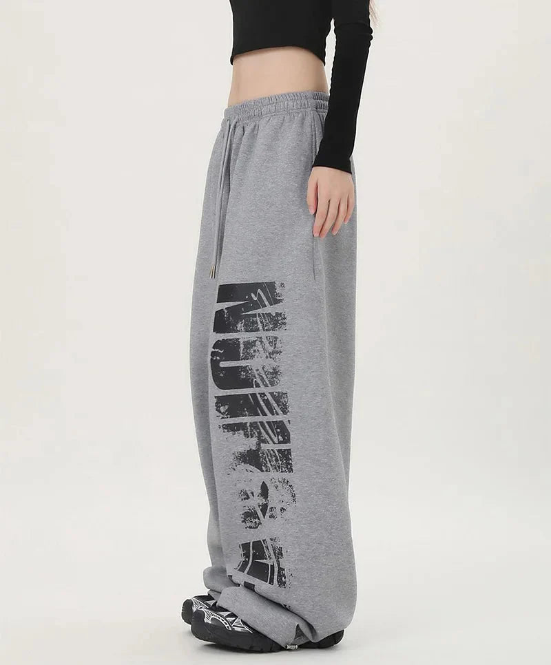 Block Graphic Sweatpants Joggers Trousers — dettaglio del tessuto