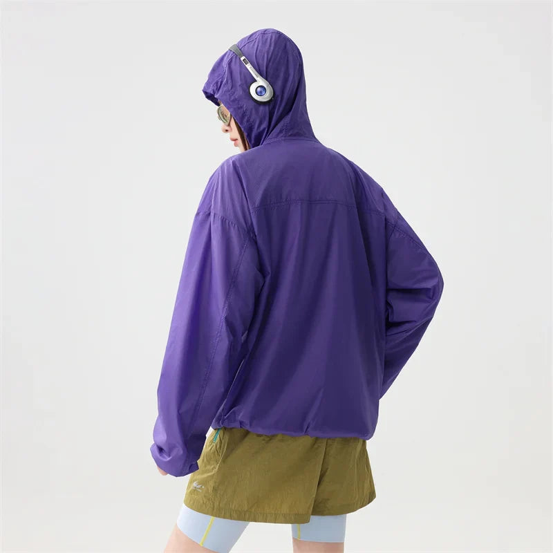 Block Zip Up Hiking Windbreaker — dettaglio del tessuto