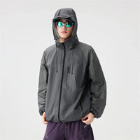 Block Zip Up Hiking Windbreaker — vista frontale