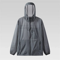 Block Zip Up Hiking Windbreaker — vista frontale
