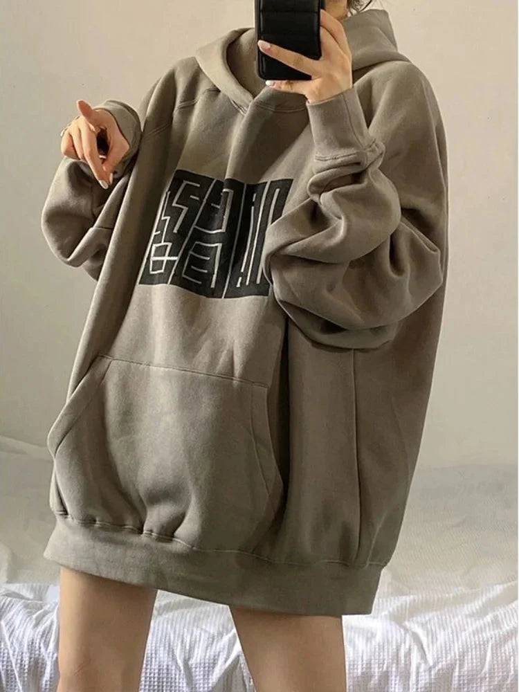Blocked Oversized Hoodie — dettaglio della stampa