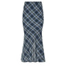 Y2K Blue Plaid Mermaid Fishtail Long Maxi Skirt