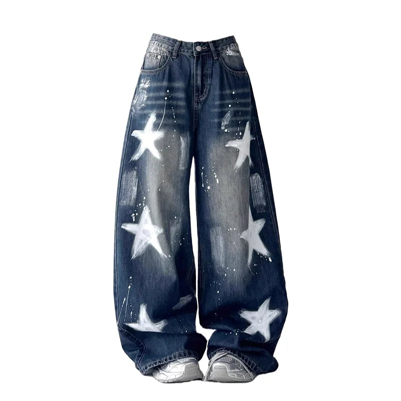 Blue Star Baggy Wide Leg Jeans — vista frontale