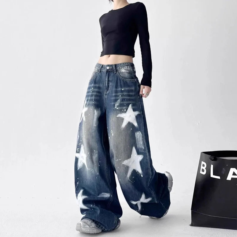 Blue Star Baggy Wide Leg Jeans — vista posteriore