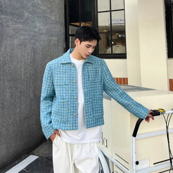 Blue Star Distressed Spring Jacket — vista frontale
