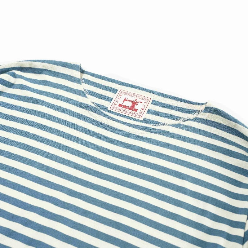 Blue and White Striped Sea Soul Long Sleeve Top — dettaglio