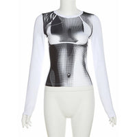 Body Print Long Sleeve Crop Top — in alternativa