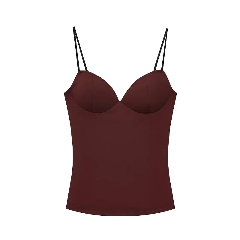 Bodycon Backless Low Cut Crop Top — vista frontale