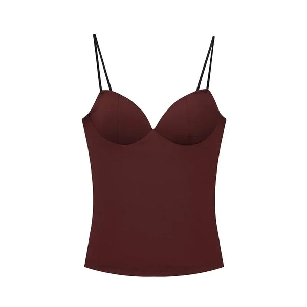 Bodycon Backless Low Cut Crop Top — vista frontale