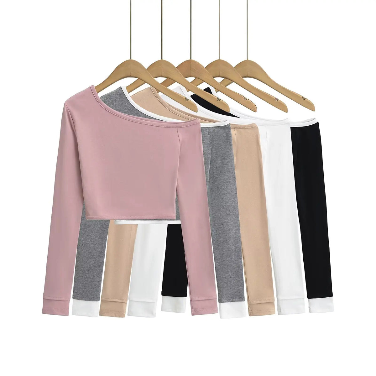 Bodycon Off Shoulder Long Sleeve Crop Top — dettaglio del tessuto