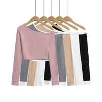 Bodycon Off Shoulder Long Sleeve Crop Top — dettaglio del tessuto