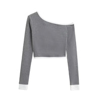 Bodycon Off Shoulder Long Sleeve Crop Top — dettaglio della stampa